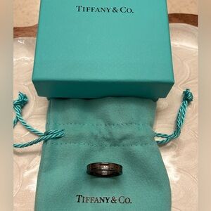 Tiffany & Co. 1837 Titanium Narrow Unisex Ring Sz 5